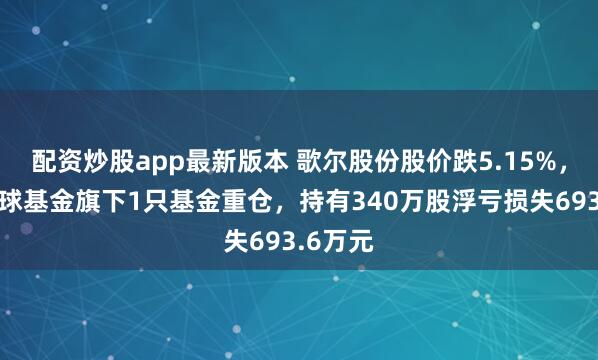 配资炒股app最新版本 歌尔股份股价跌5.15%，兴证全球基金旗下1只基金重仓，持有340万股浮亏损失693.6万元